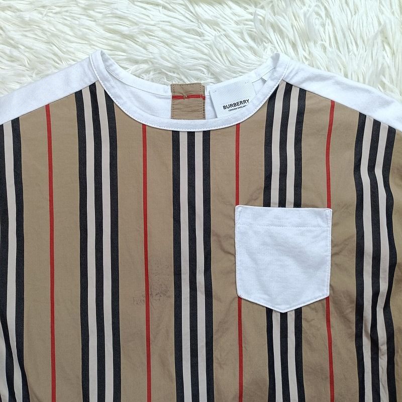 現行タグ BURBERRY バーバリー 半袖Tシャツ ストライプ キッズ 140cm