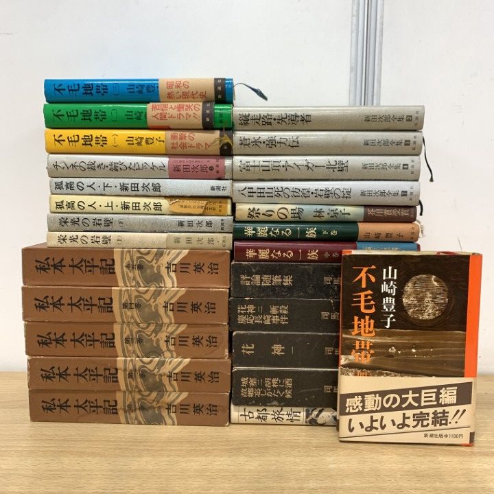 01)【1点限り!】小説・文学などの本 まとめ売り約25冊セット/文芸/司馬遼太郎/吉川英治/新田次郎/山崎豊子/林京子/瀬戸内寂聴/B