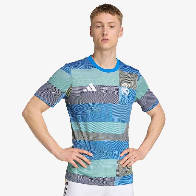 【送料無料・匿名配送】adidas アディダス レアルマドリード プレマッチシャツ 24/25 プラクティスシャツ 青 ブルー ベルナベウ 新品 正規品 日本未発売