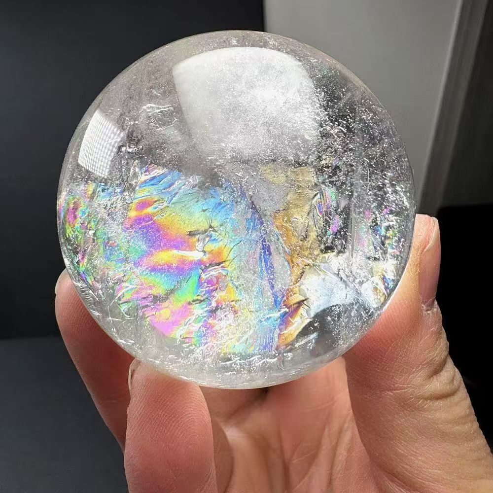 AAA級天然レインボー水晶丸玉B0224/YS/223011/208C - メルカリ
