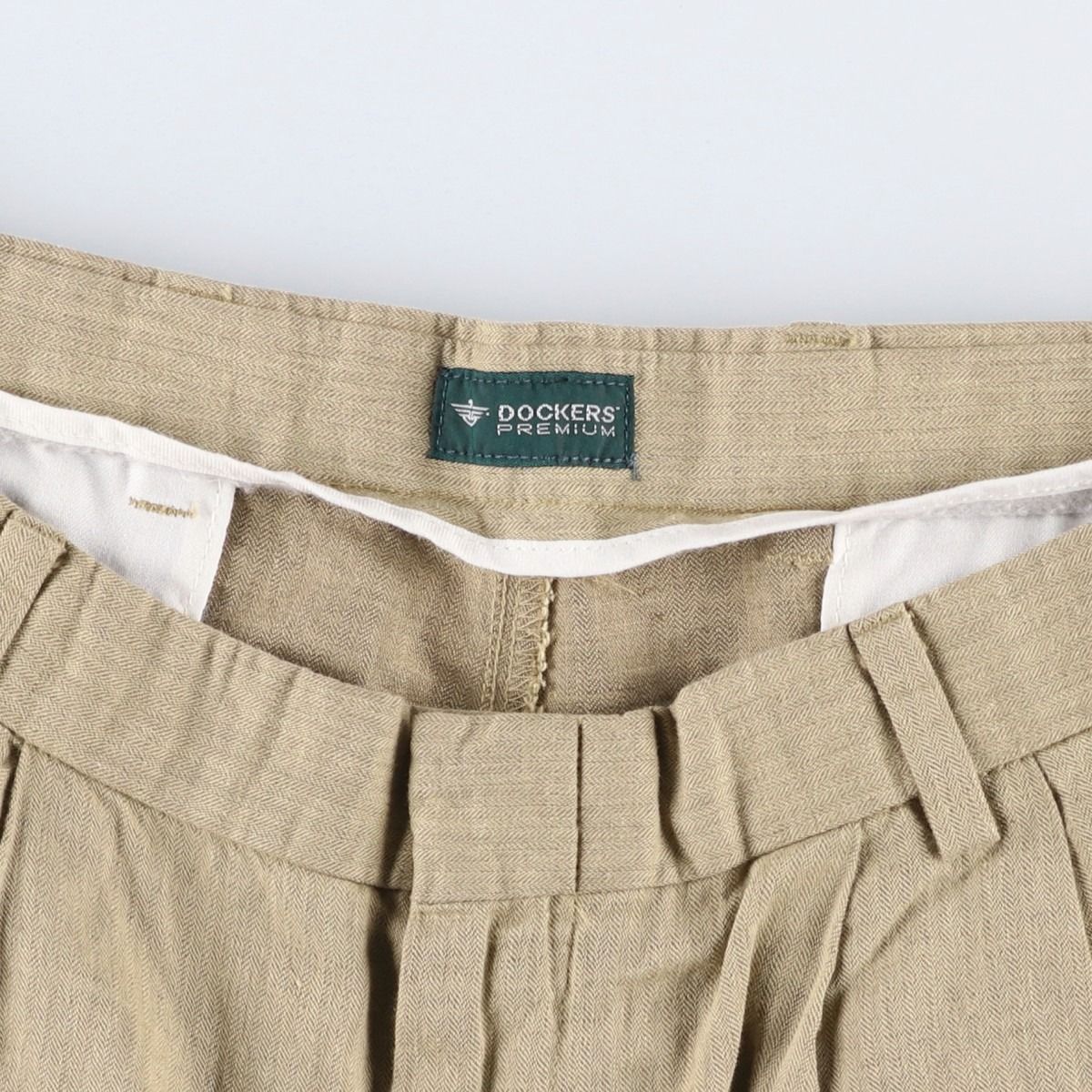 古着 ドッカーズ DOCKERS PREMIUM ツータック リネンパンツ スラックス メンズw35相当/eaa616385 古着 ドッカーズ DOCKERS PREMIUM ツータック リネンパンツ スラックス