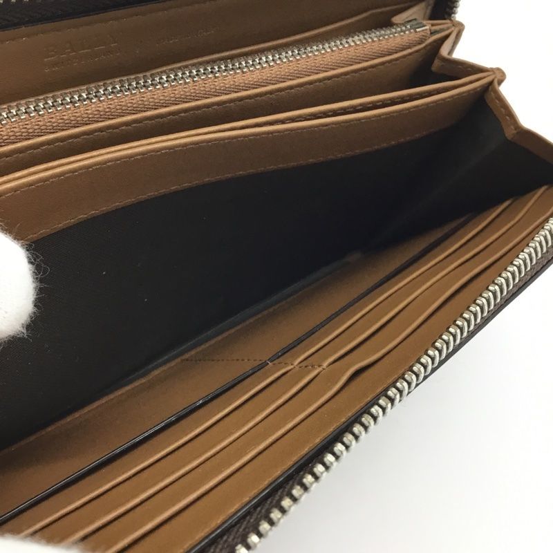 BALLY【バリー】ラウンドファスナー長財布 レザー ブラウン系 メンズ