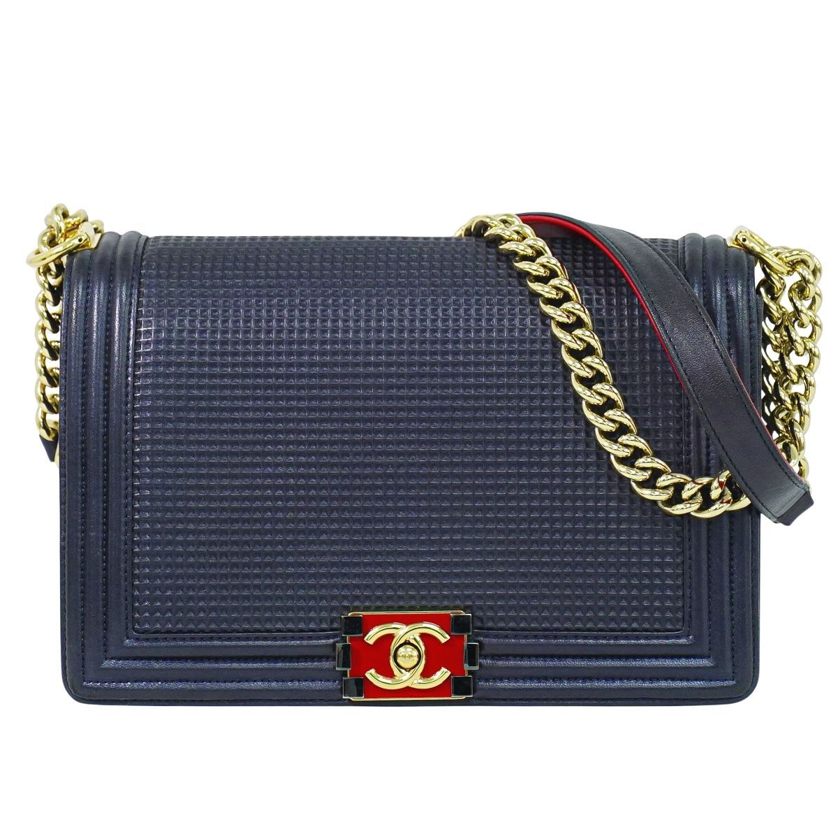 本物 シャネル CHANEL ボーイシャネル ココマーク チェーン ショルダー 