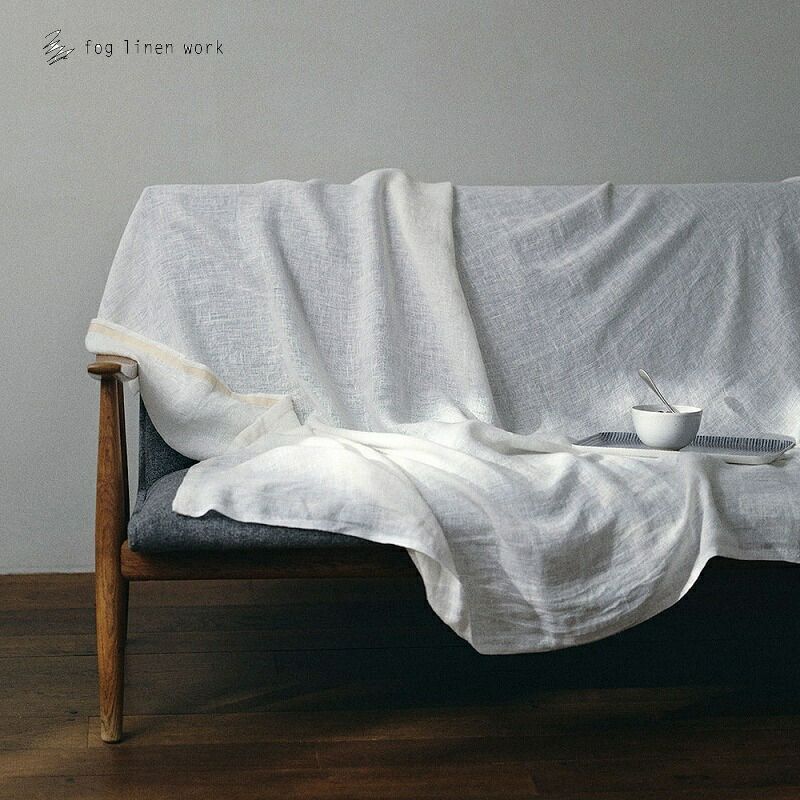 リネン ブランケット カーゼチ ホワイト 白 fog linen work フォグリネンワーク LHT647-SWH ブランケット 麻 リネン 夏 ブランケット コットン ファブリック ひざ掛け マルチクロス マルチカバー 【送料無料】