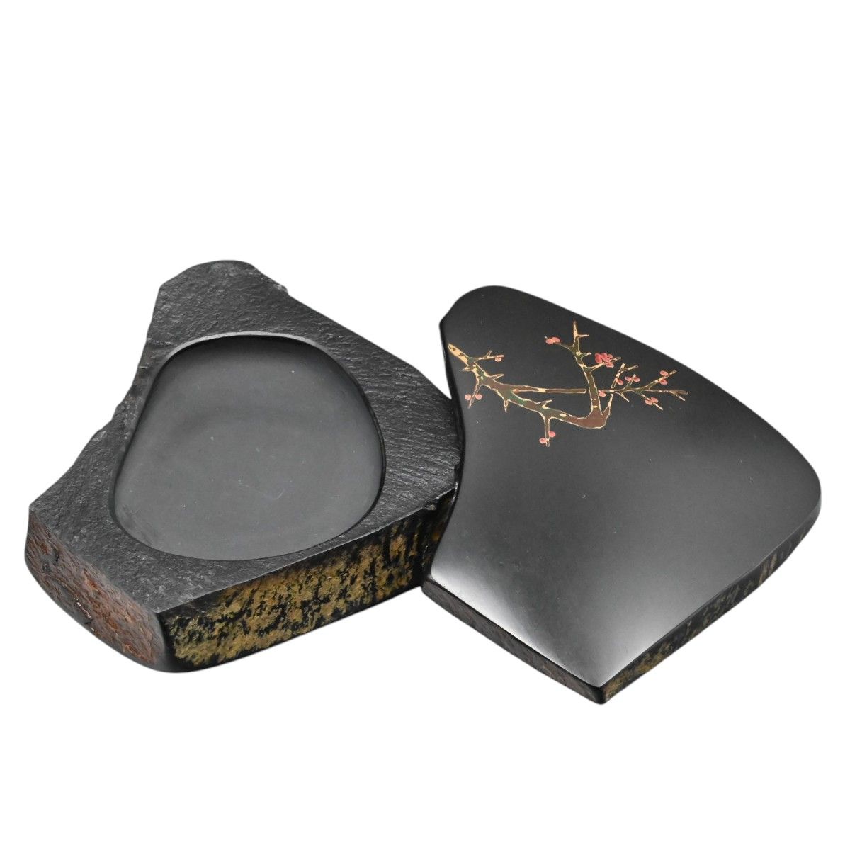 希少品】鍋倉山 龍渓硯/三代目/深澤秀石/鍋倉漆象嵌/清泉堂/天然