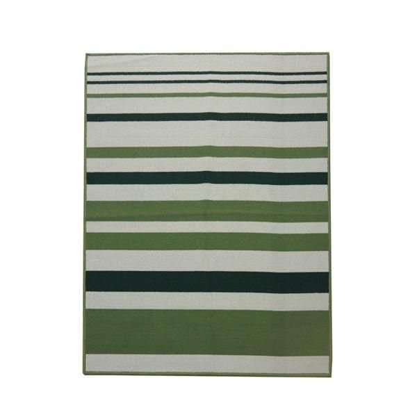 デスクマット デスクカーペット 男の子 女の子 ルームマット ボーダー ストライプ グリーン 約110×133cm