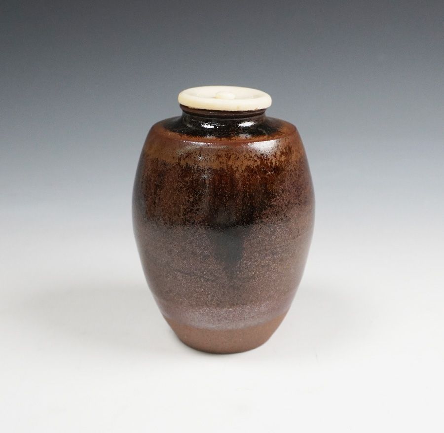 尾中 市野信水窯 丹波焼 肩衝茶入 道元緞子仕覆添 共箱 茶道具 - メルカリ