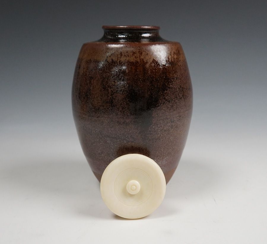 尾中 市野信水窯 丹波焼 肩衝茶入 道元緞子仕覆添 共箱 茶道具 - メルカリ