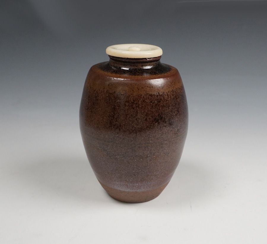 尾中 市野信水窯 丹波焼 肩衝茶入 道元緞子仕覆添 共箱 茶道具 - メルカリ