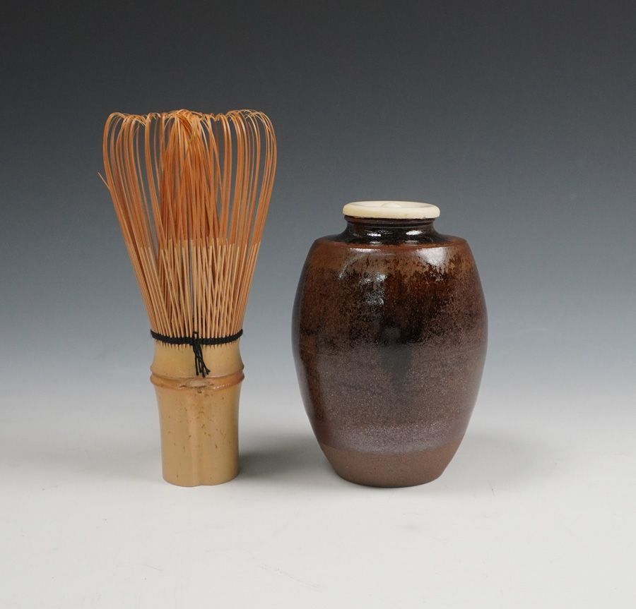 尾中 市野信水窯 丹波焼 肩衝茶入 道元緞子仕覆添 共箱 茶道具 - メルカリ