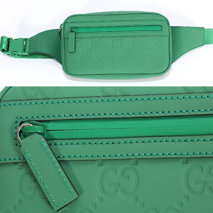 お値下げ!】 GUCCI グッチ GGラバーエフェクトレザー ベルトバッグ