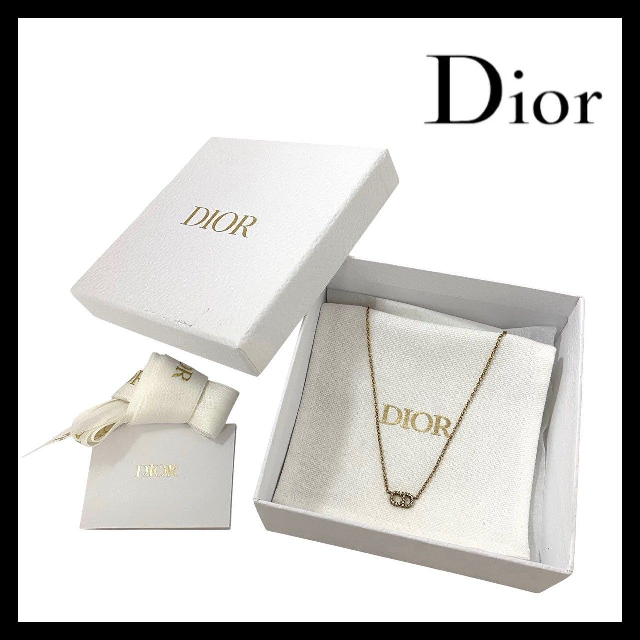 Christian Dior CLAIR D luneディオールロゴネックレス Dior】クレール