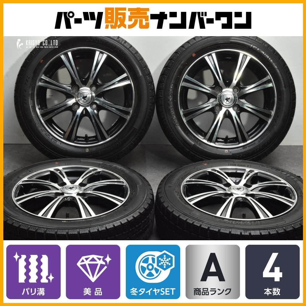 バリ溝 美品】BROOK 14in 4.5J +45 PCD100 グッドイヤー アイスナビ7 