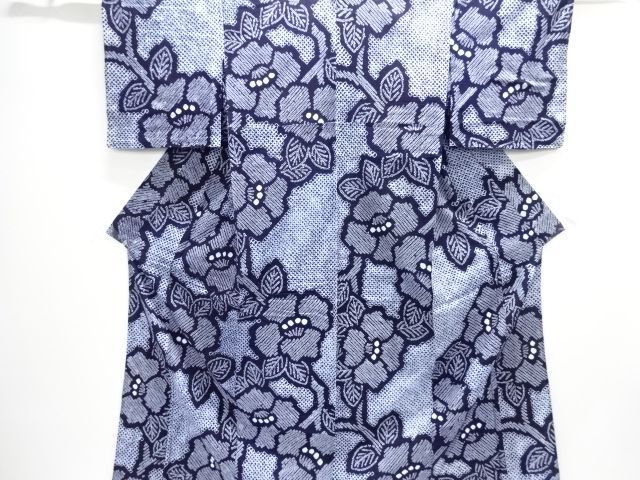 Aランク美品】有松鳴海本絞り 枝花模様着物 藍染め 総絞り浴衣 - メルカリ