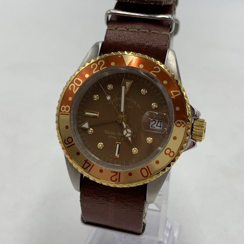 品 VAGUE WATCH CO. ヴァーグ ウォッチ カンパニー VWC BRWN GMT ブラウン グリニッジ 腕時計 ダイバーウォッチタイプ クォーツ 時計 197-260226-ko-16-tei