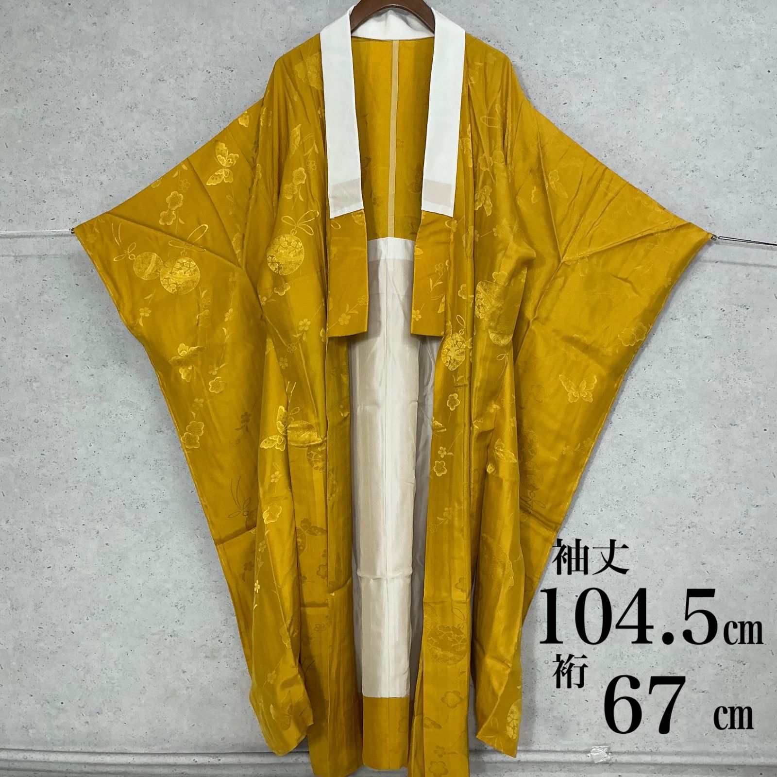 ◇kimono+one◇未使用同然◇振袖長襦袢◇単衣◇正絹◇袖無双◇仕付け糸