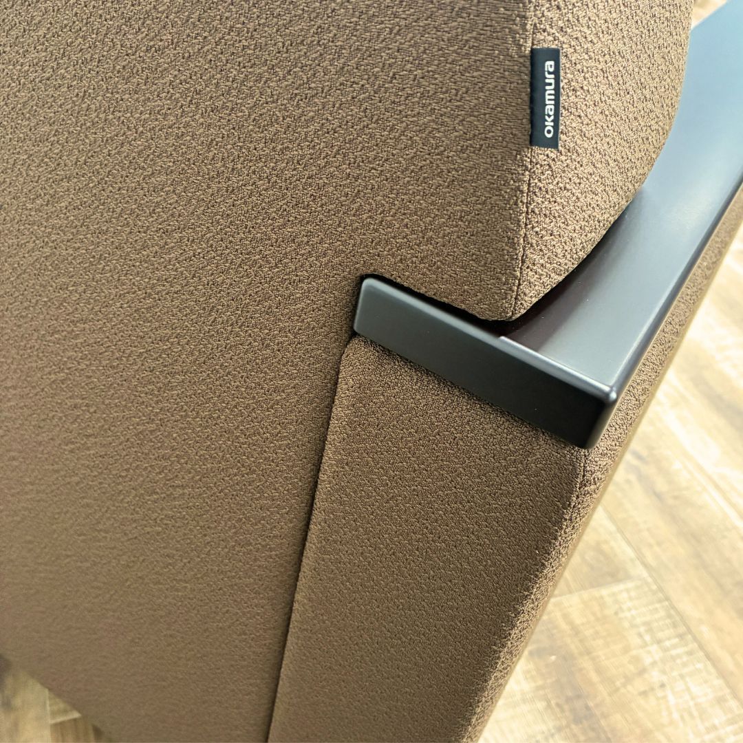 新品未使用】OKAMURA S-3B 応接一人掛けソファ布張り ブラウン 