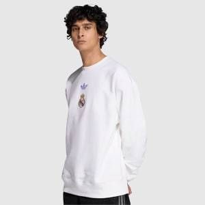 【送料無料・匿名配送】adidas アディダス レアルマドリード スウェット 25/26 ライフスタイラー 白 ホワイト トレフォイル 新品 正規品 日本未発売