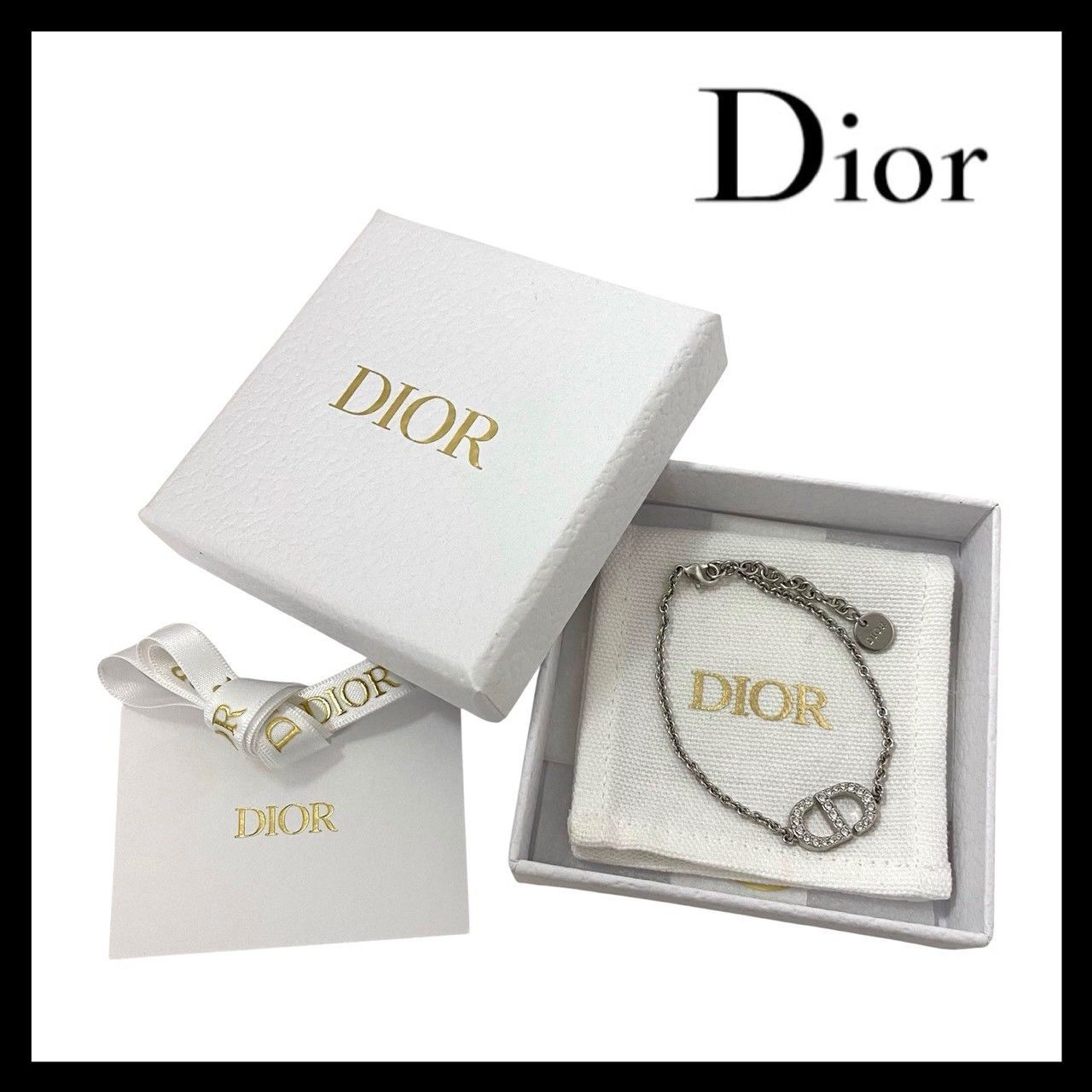 Dior】PETIT/プチ CD ロゴ チェーン ブレスレット シルバーカラー 