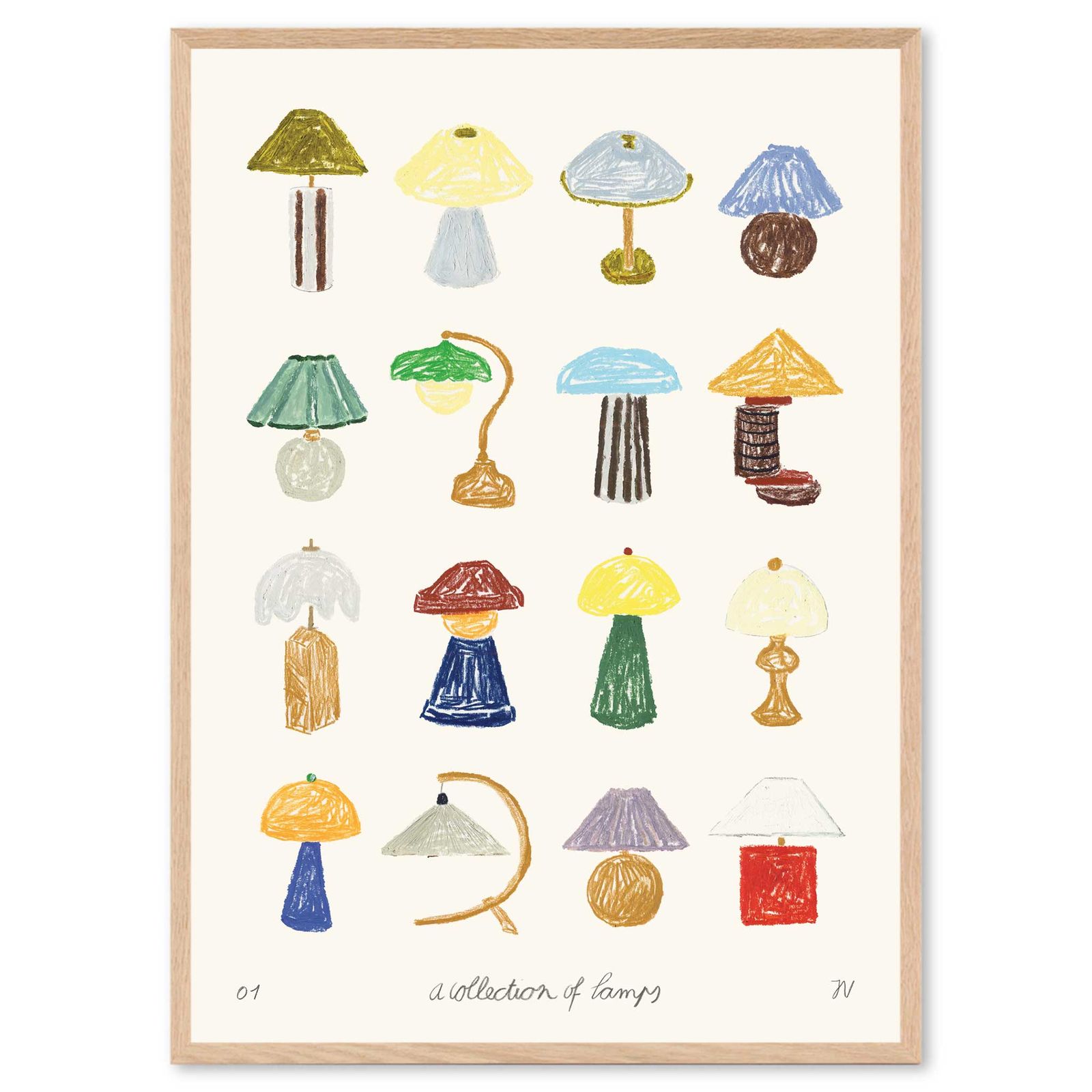 The Poster Club アートポスター 50×70cm A Collection of Lamps 