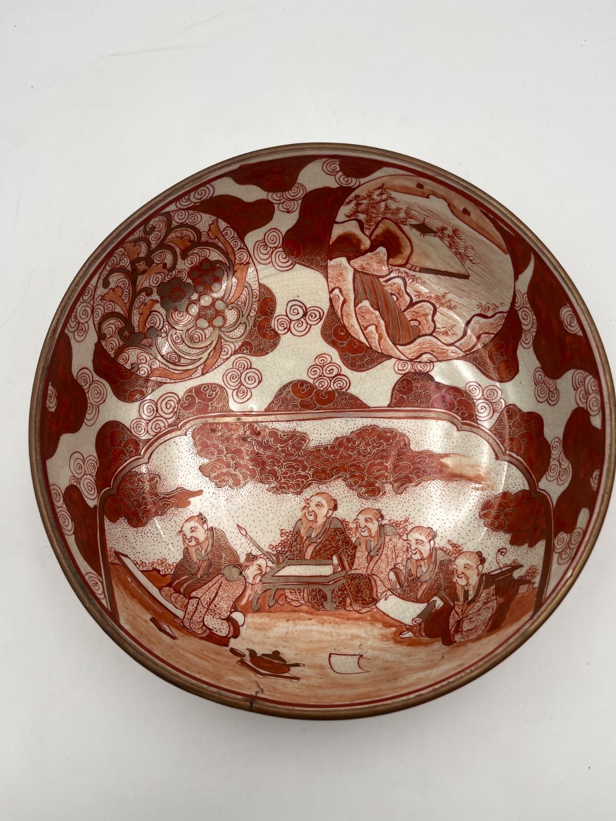九谷焼 赤絵ボール 風景人物図 手描き 明治骨董 古美術 旧家蔵出 蒐集家放出 九谷焼 赤絵丸鉢 共箱付 赤絵人物図 古作 - メルカリ