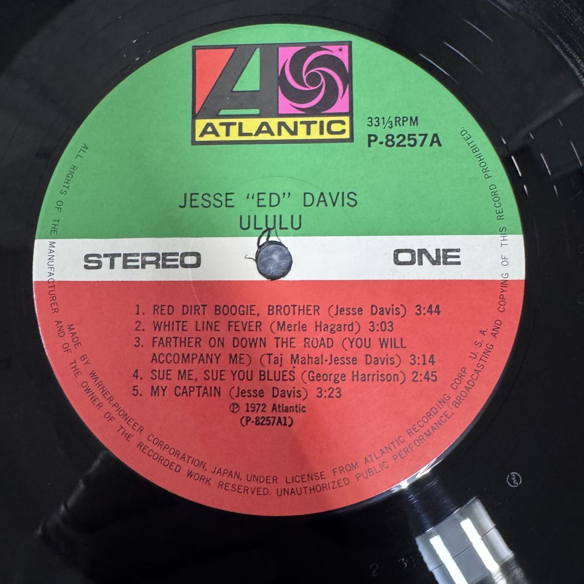見開きジャケ・日本盤【LP】ジェシ・デイヴィス JESSE 'ED' DAVIS