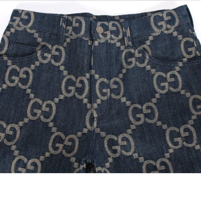 お値下げ!】 グッチ GUCCI ジャンボ GG デニム ショートパンツ 674371