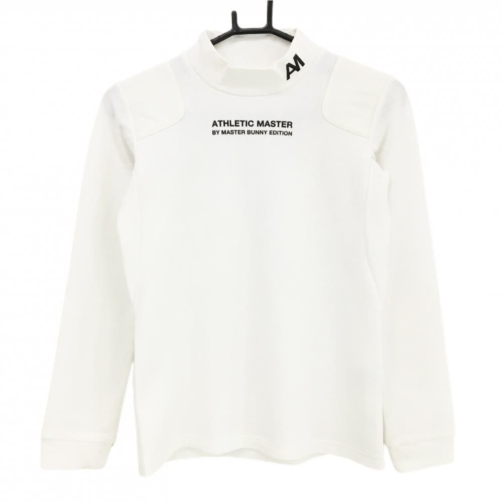 美品】マスターバニー 長袖ハイネックシャツ 黒×白 裏起毛 ストレッチ