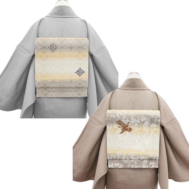 新古品】 袋帯 未使用 フォーマル リバーシブル 両面 全通 正絹 金銀箔