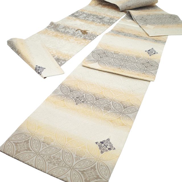 新古品】 袋帯 未使用 フォーマル リバーシブル 両面 全通 正絹 金銀箔