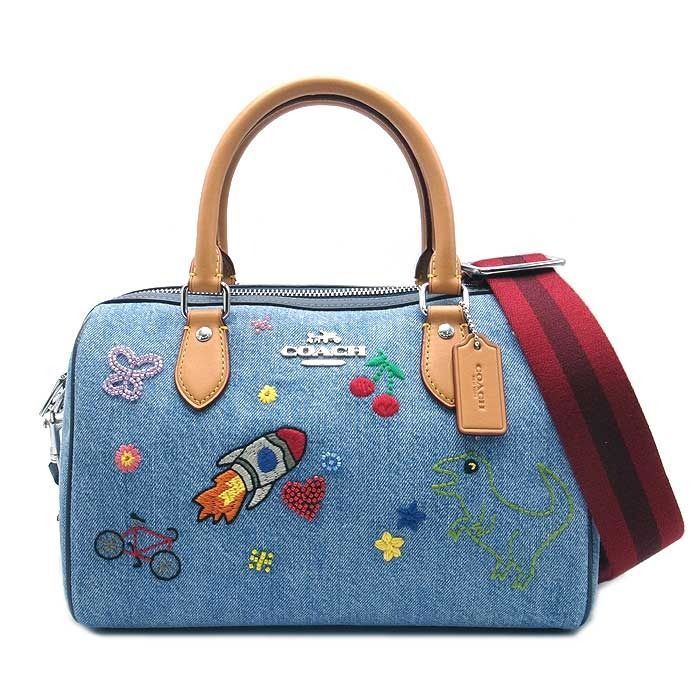 コーチ デニム 刺繍 2WAY ハンドバッグ CDB77 インディゴ 新品 - メルカリ