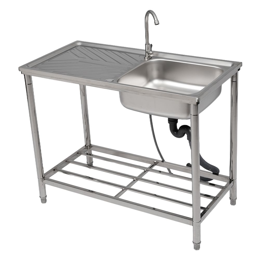 【TYPEB 50*100*80cm】流し台 屋外 ステンレス 水栓付 蛇口付き シンク アウトドア 幅広 水栓付き キッチン 屋外用 ステンレス流し台 ステンレスキッチン キャンプ バーベキュー ガーデンシンク   