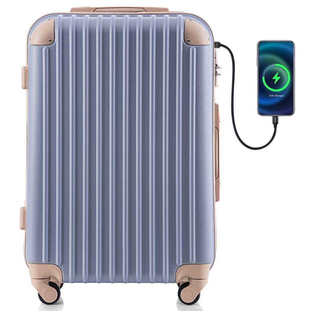 新入荷」全新品 スーツケース Lサイズ USB充電ポート付きカップ 新入荷」全新品 スーツケース Lサイズ USB充電ポート付きカップ