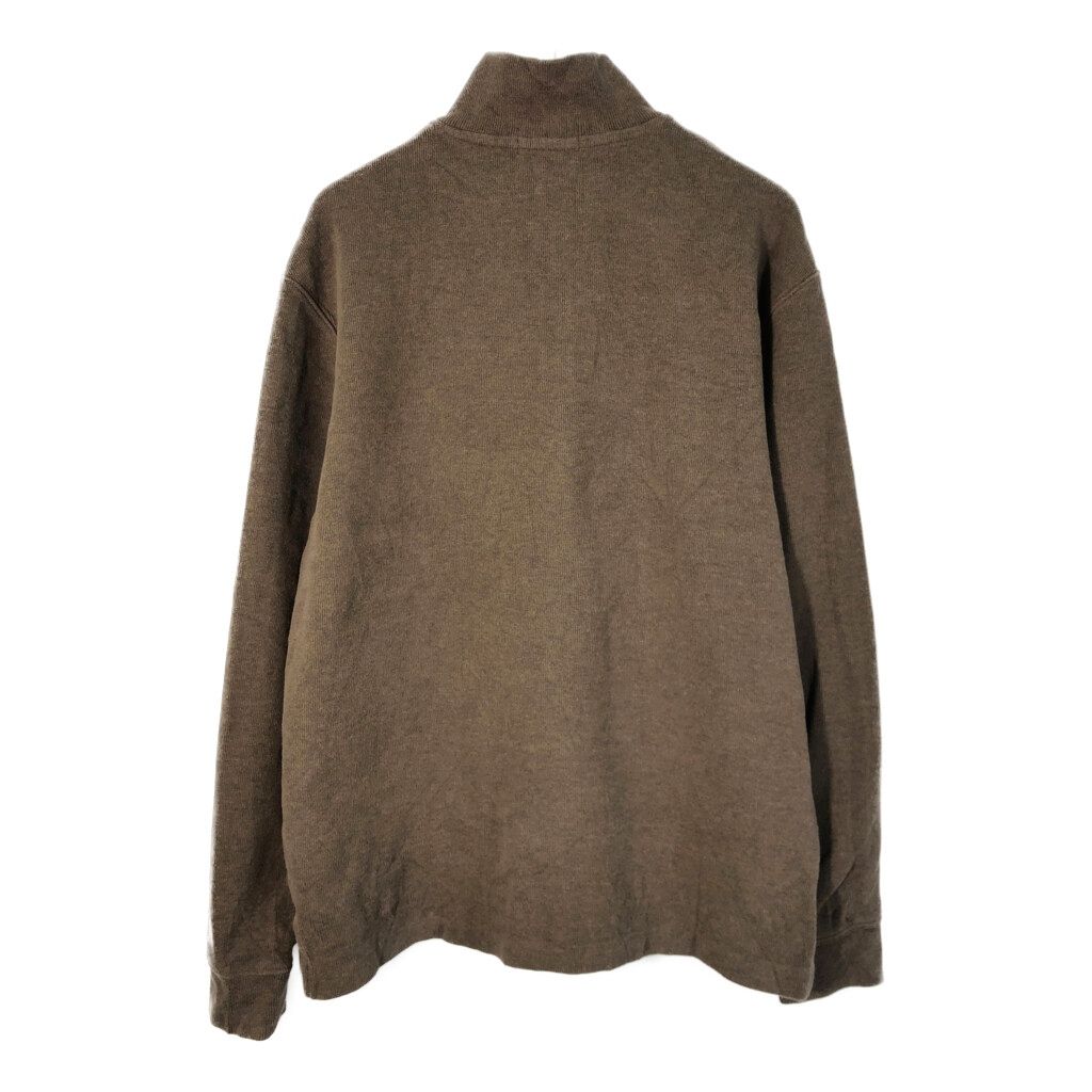 Polo by Ralph Lauren ポロ ラルフローレン ハーフジップ コットンセーター ブラウン(メンズ M)中古 古着 X3787