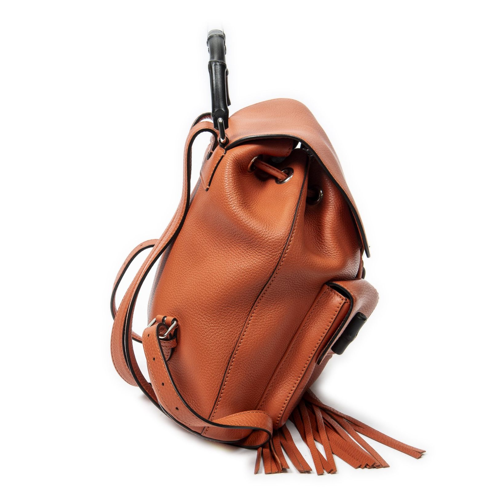 グッチ [中古] GUCCI グッチバンブーバックパックタッセルオレンジ 