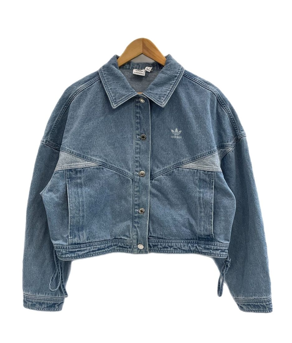 超美品✨️adidas ショート丈 デニムジャケット L アディダス adidas DENIM JACKET デニムジャケット 短丈 青 1L8007