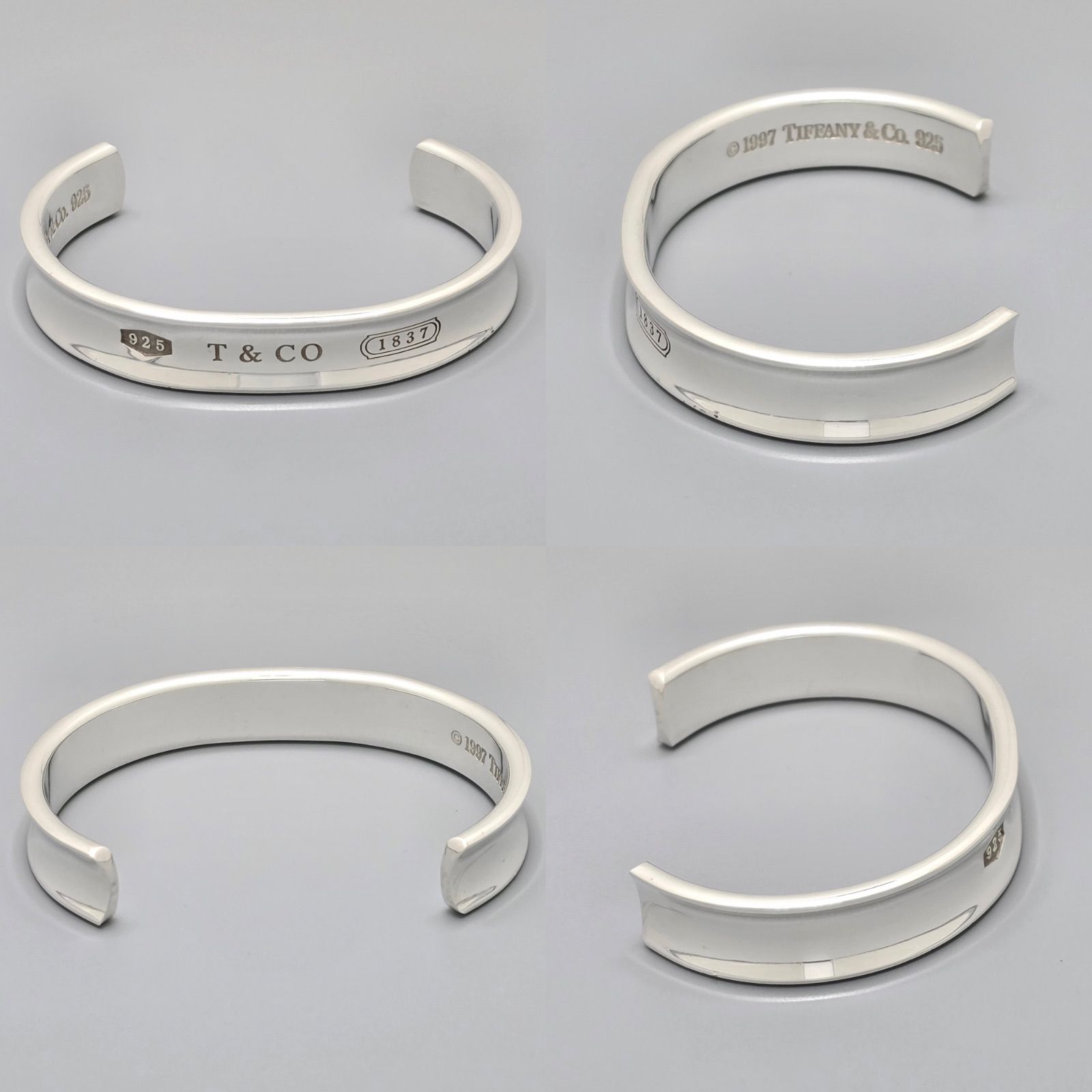 TIFFANY&CO. ティファニー 1837 ワイド カフ バングル ブレスレット 腕