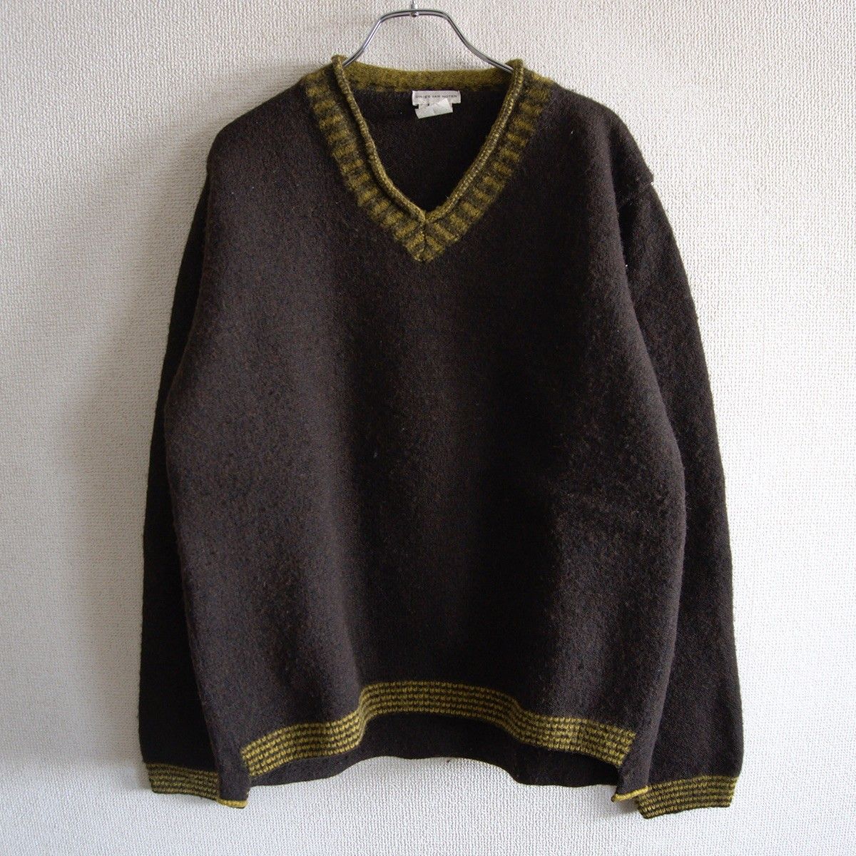 90s-00s/ライカ期】DRIES VAN NOTEN【V-NECK SWEATER】L Vネック 
