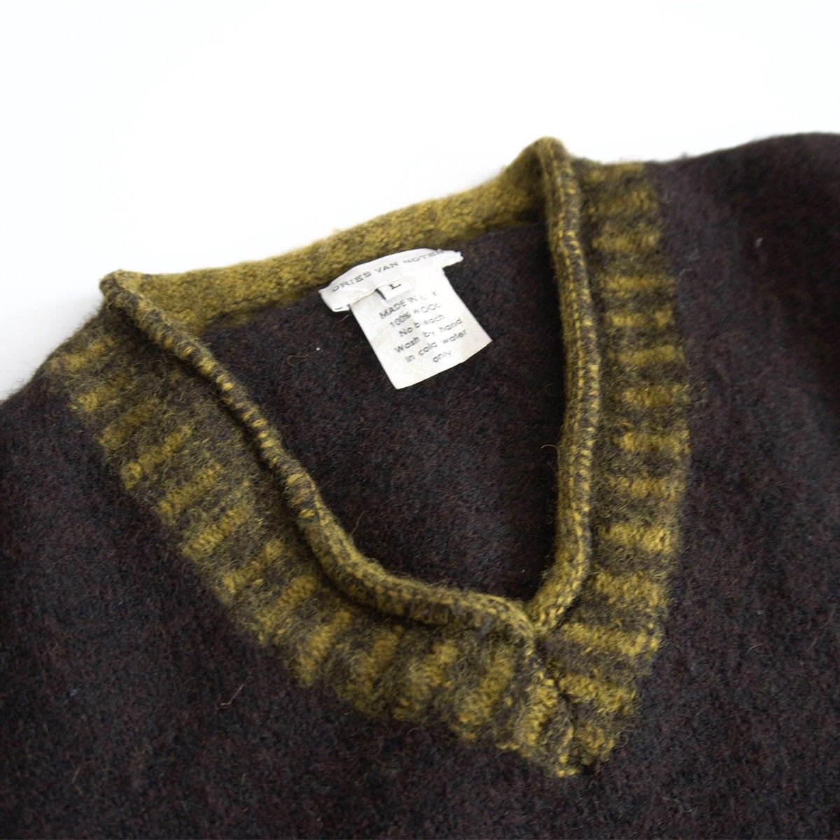 90s-00s/ライカ期】DRIES VAN NOTEN【V-NECK SWEATER】L Vネック 