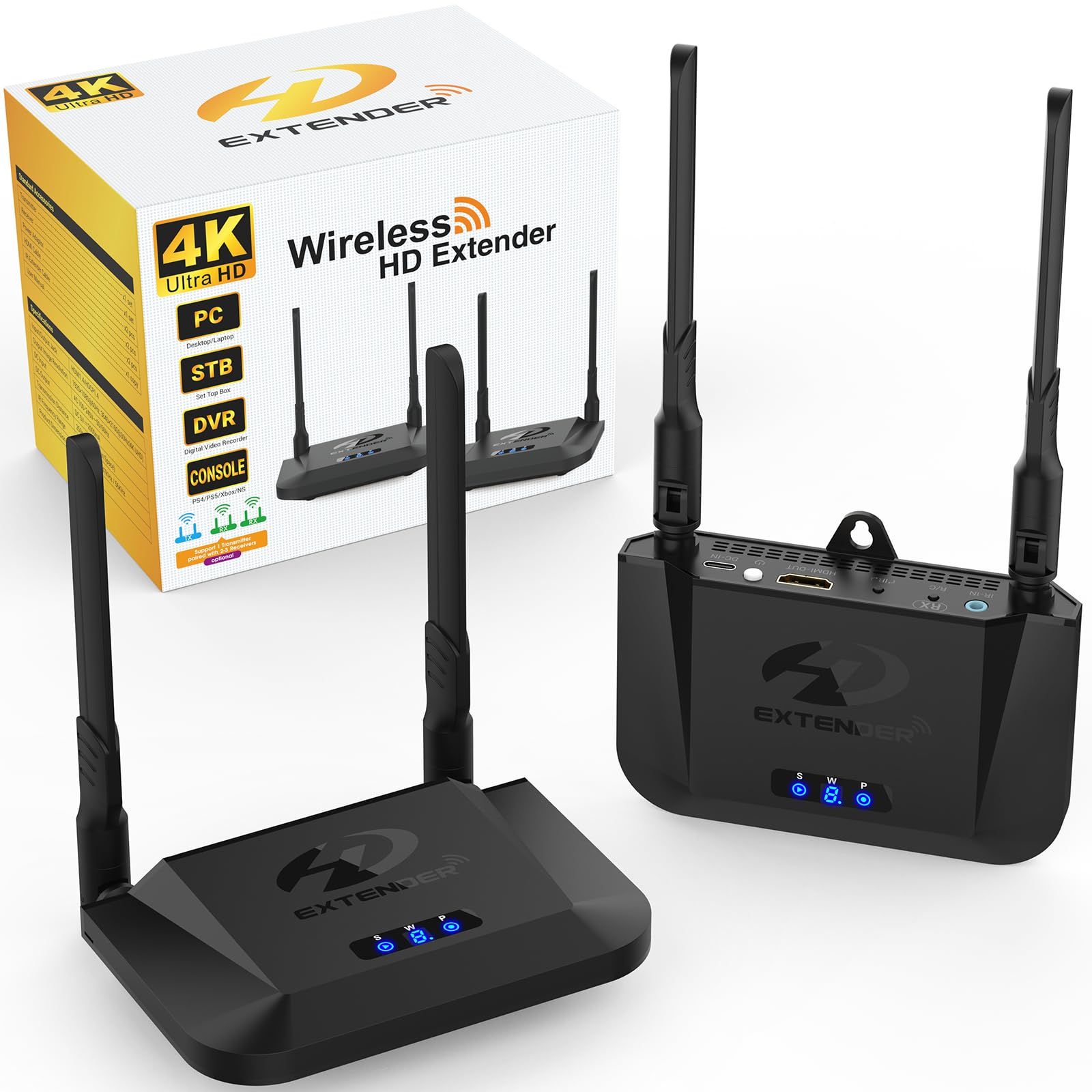 ワイヤレスHDMI 無線送受信機、プライバシー暗号化対応、4K/30Hz解像度