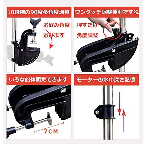 TOP.STAR エレキモーター 60ポンド (約0.9馬力）12V 高出力 612W 免許 