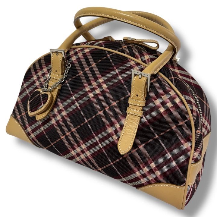 極美品 BURBERRY BLUE LABEL ハートチャーム ミニボストン