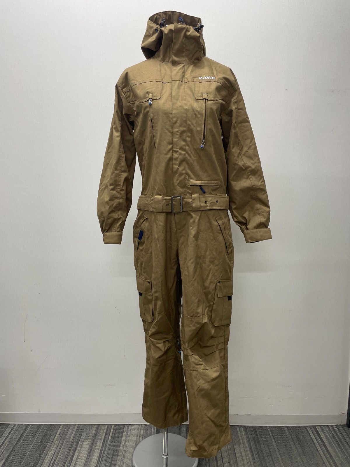 CS2257 キックス スノボ スキーウェア フルボディスーツ ブラウン S