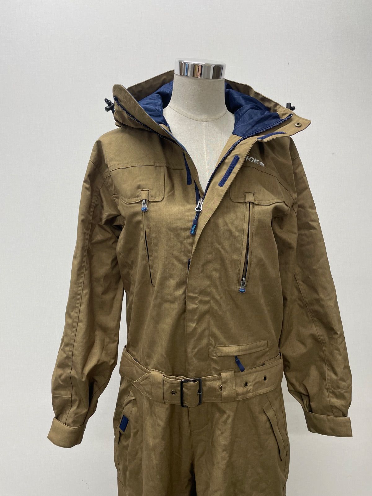 CS2257 キックス スノボ スキーウェア フルボディスーツ ブラウン S