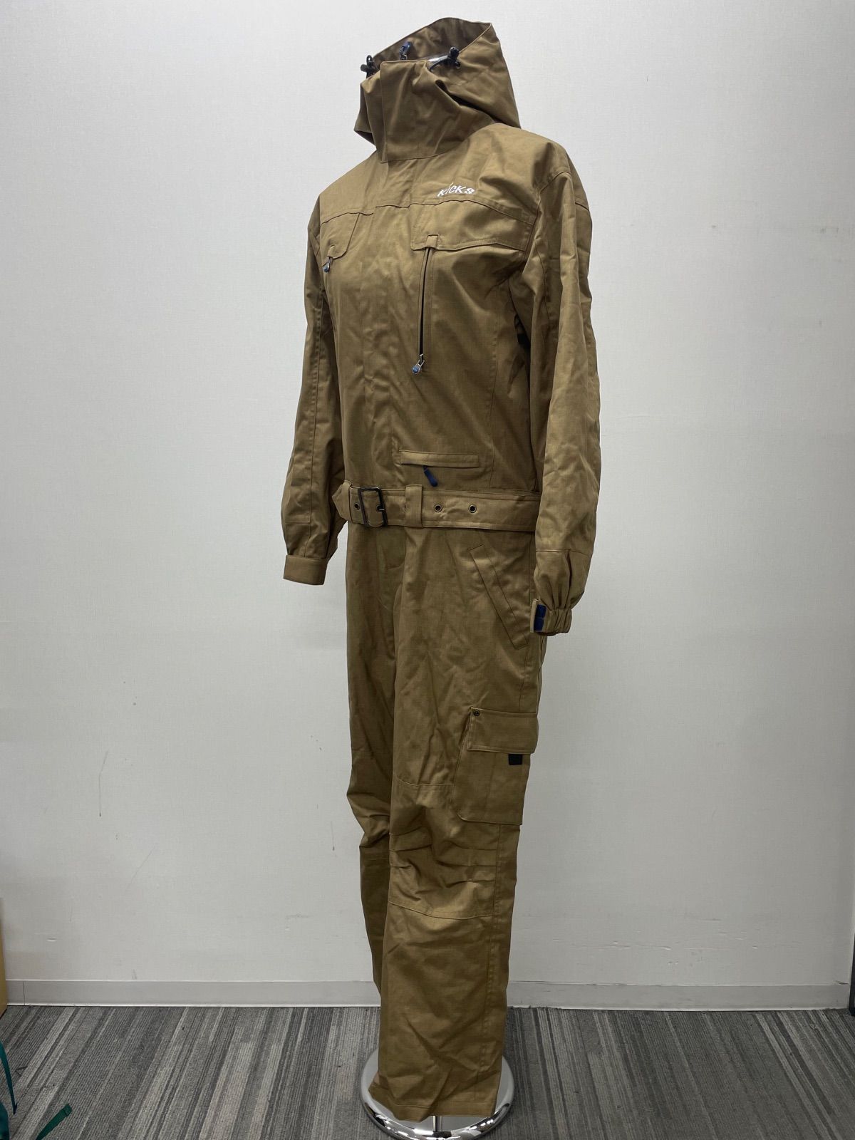 CS2257 キックス スノボ スキーウェア フルボディスーツ ブラウン S