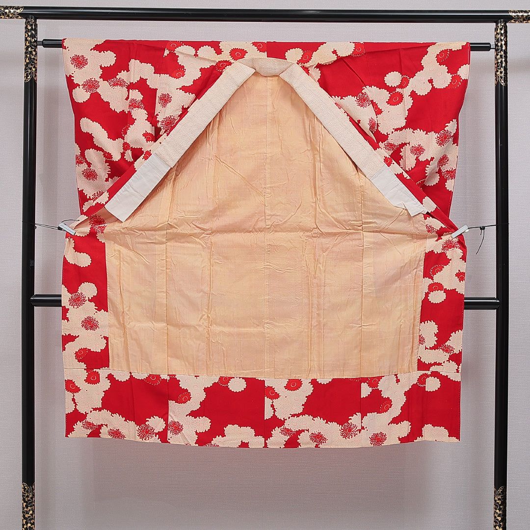 アンティーク 長襦袢 無双袖 身丈131cm 裄丈60cm 正絹 Cランク Lサイズ