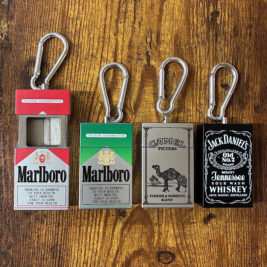 灰皿】タバコ型携帯灰皿キーホルダー Marlboro Camel Jack Daniels