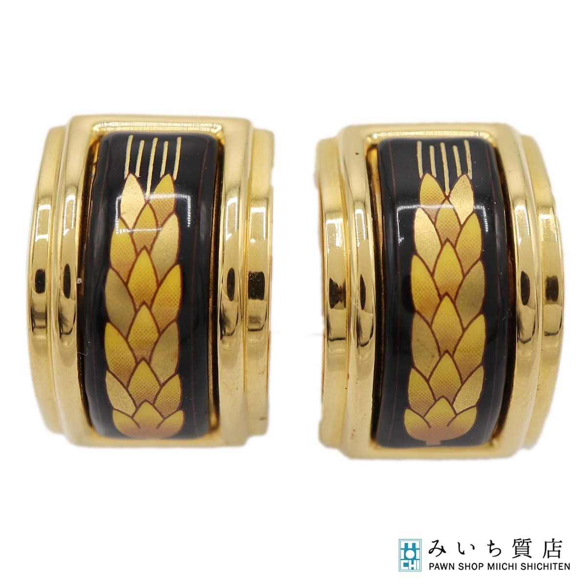 希少✨ HERMES エルメス セリエ ウッド イヤリング ラウンド HERMES