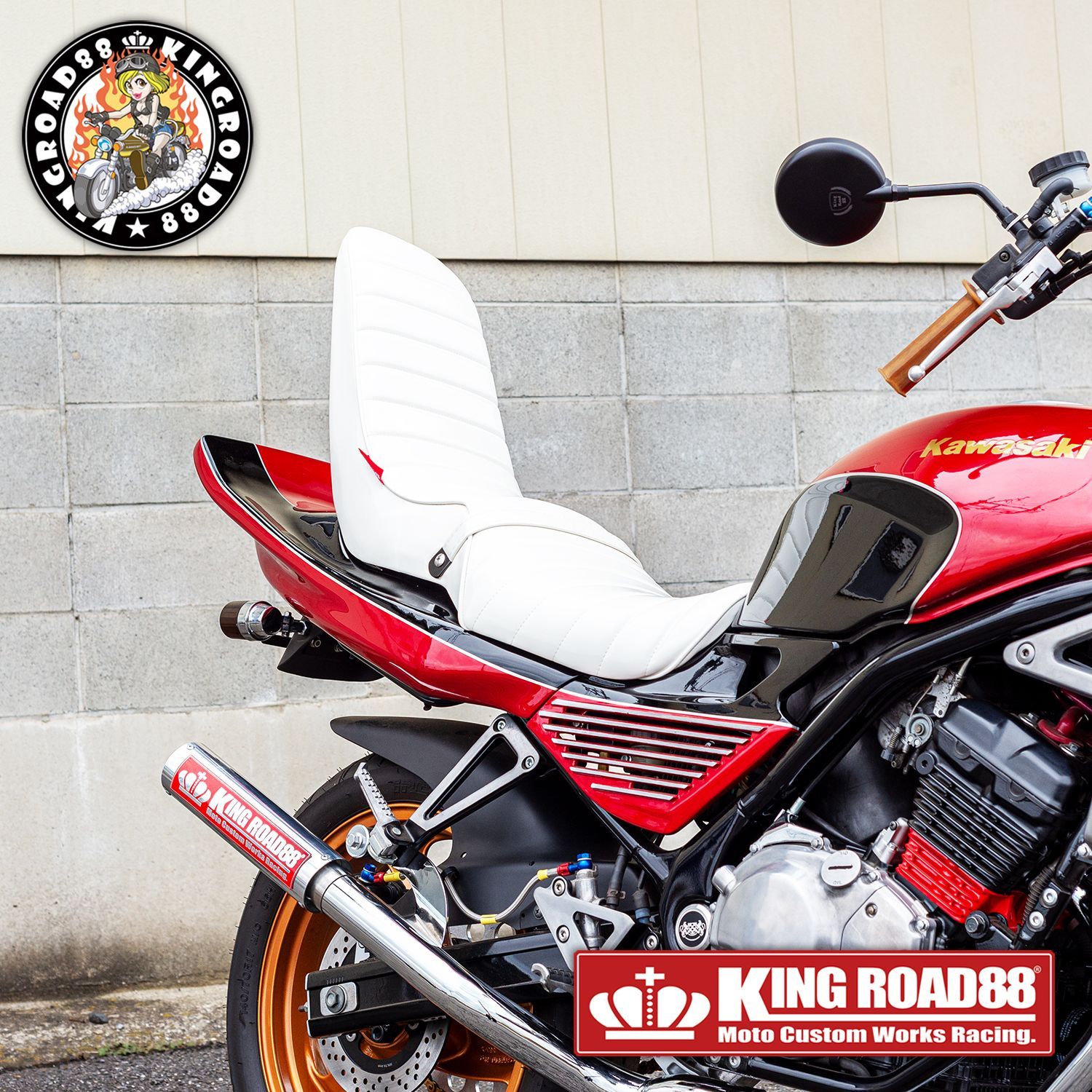 カワサキ バリオスⅠ型 ZR250A KingRoad88 3段シート エナメル