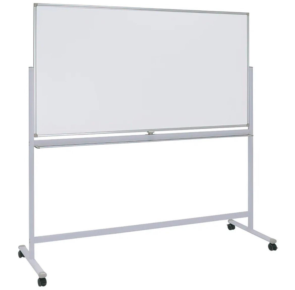 引き取り限定】大型ホワイトボード 両面1800×900 回転式キャスター付き